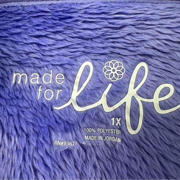Made for Life Purple Fleece Jacket 1X - Picture 3 of 9